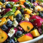 Blueberry Peach Feta Salad