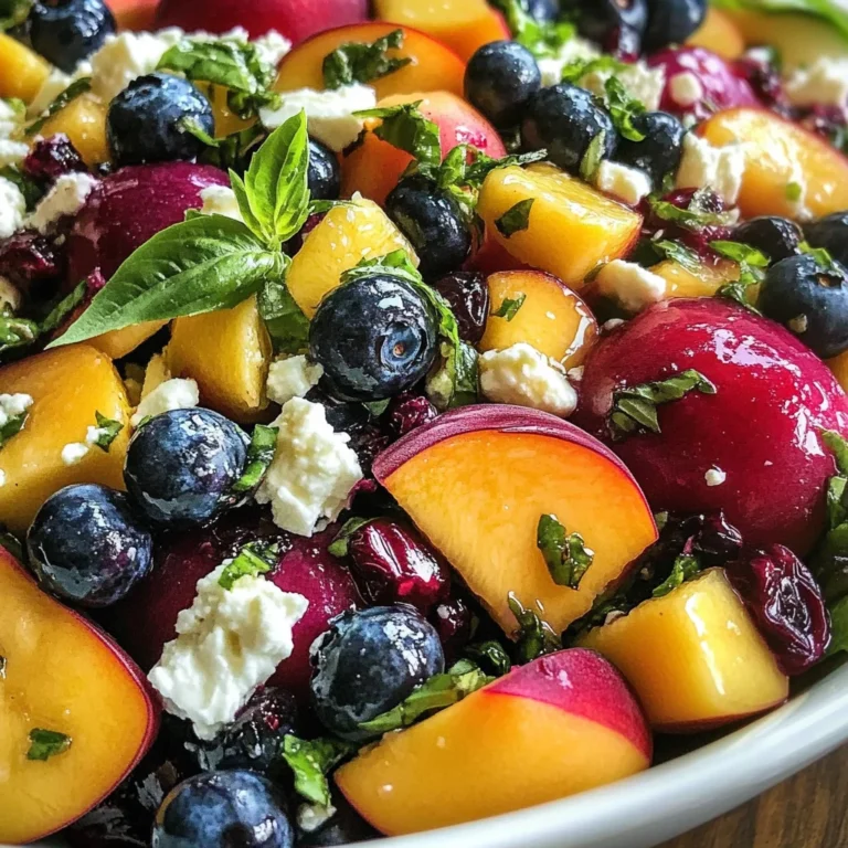 Blueberry Peach Feta Salad