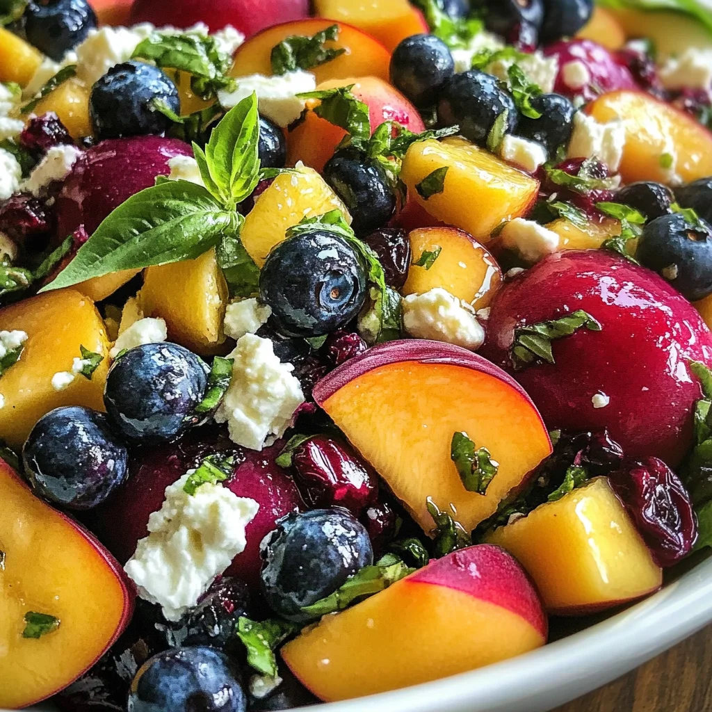 Blueberry Peach Feta Salad