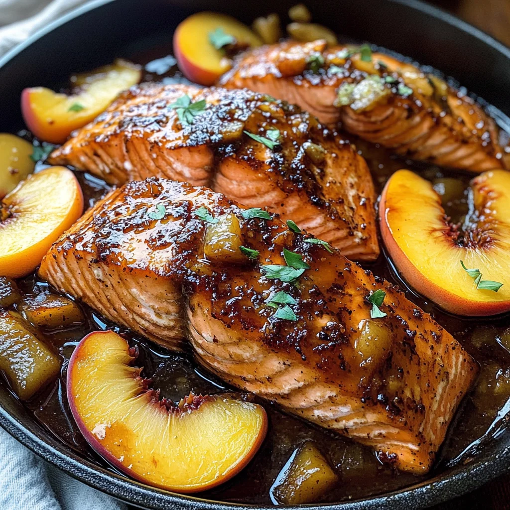 Bourbon Peach Roasted Salmon