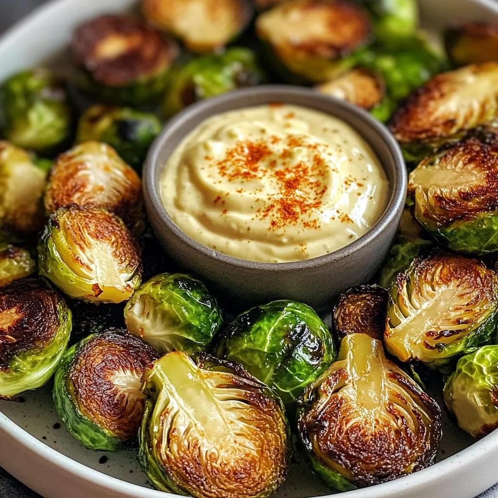 Crispy Brussels Sprouts With Dijon Aioli