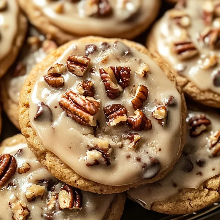 Frosted Butter Pecan Cookies