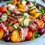 Grilled Nectarine Burrata Prosciutto Salad