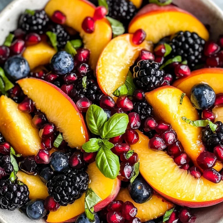 Honey Lime Basil Peach Fruit Salad