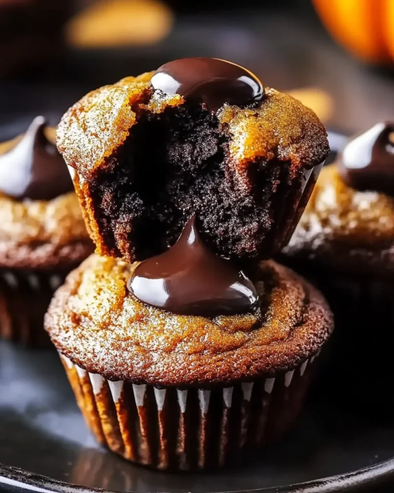 Molten Chocolate Pumpkin Muffins