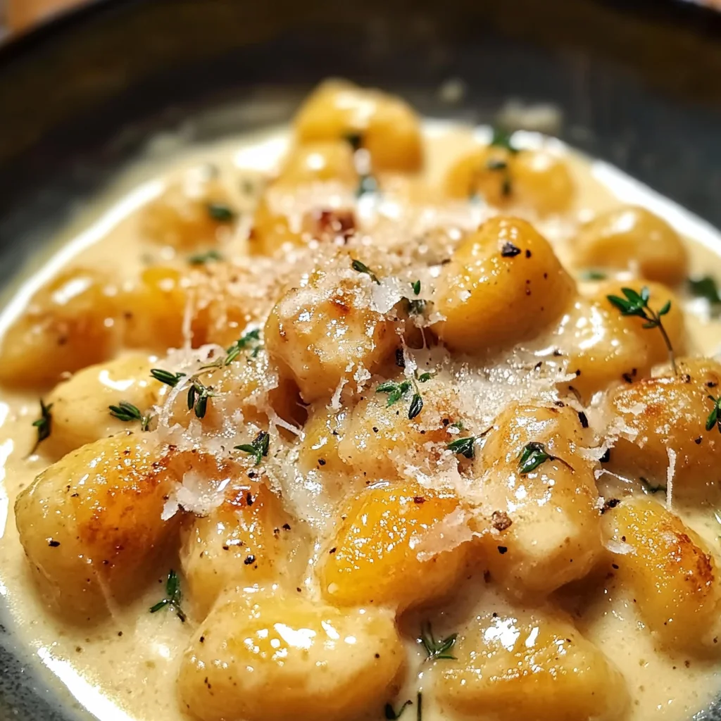 Trader Joe's Pumpkin Gnocchi with Caramelized Onion Cream Sauce