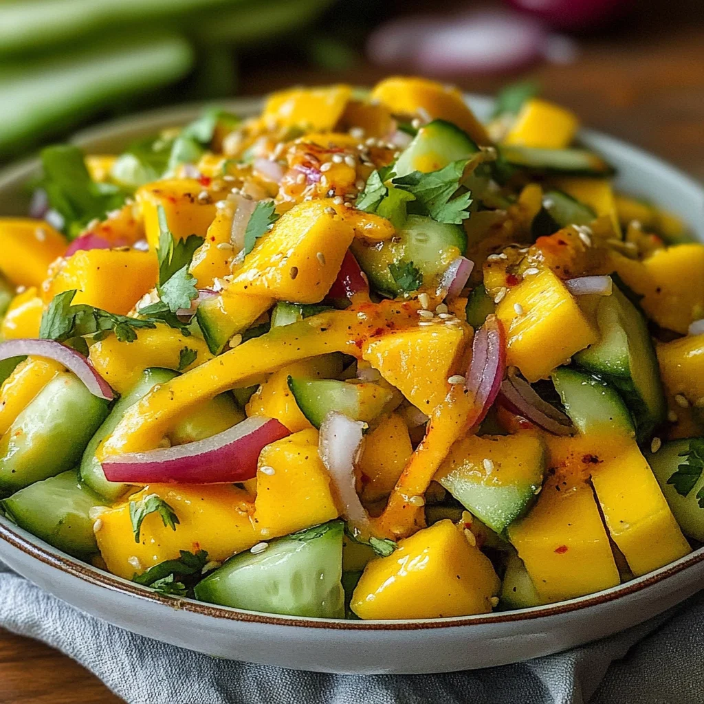 mango salad with spicy mango dressing