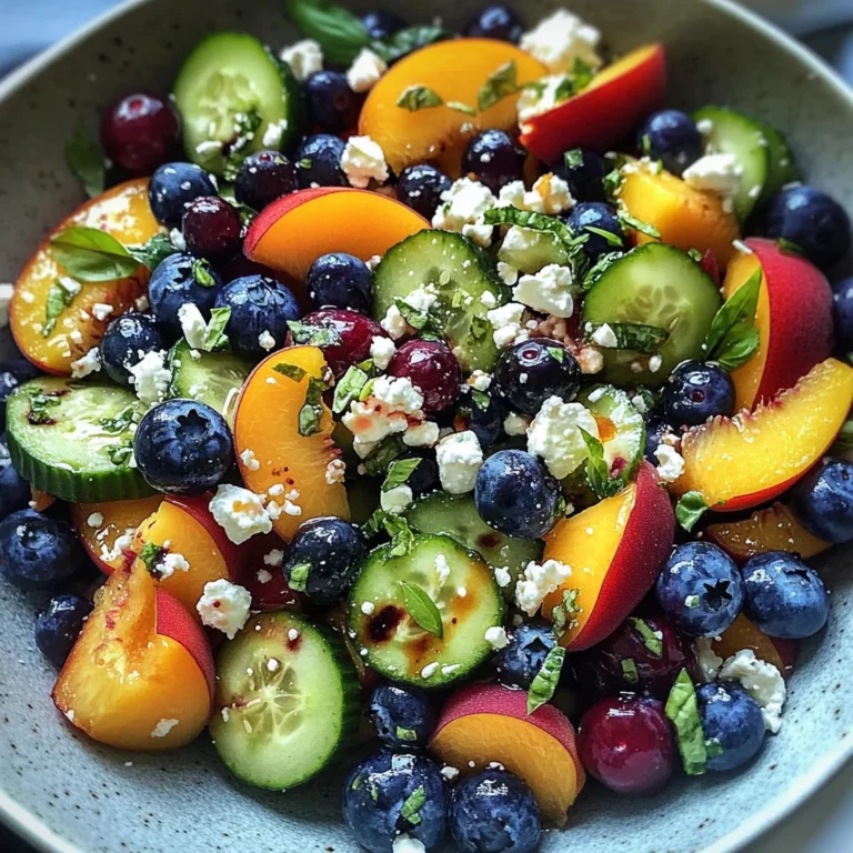 Blueberry Peach Feta Salad