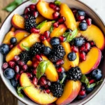 Honey Lime Basil Peach Fruit Salad