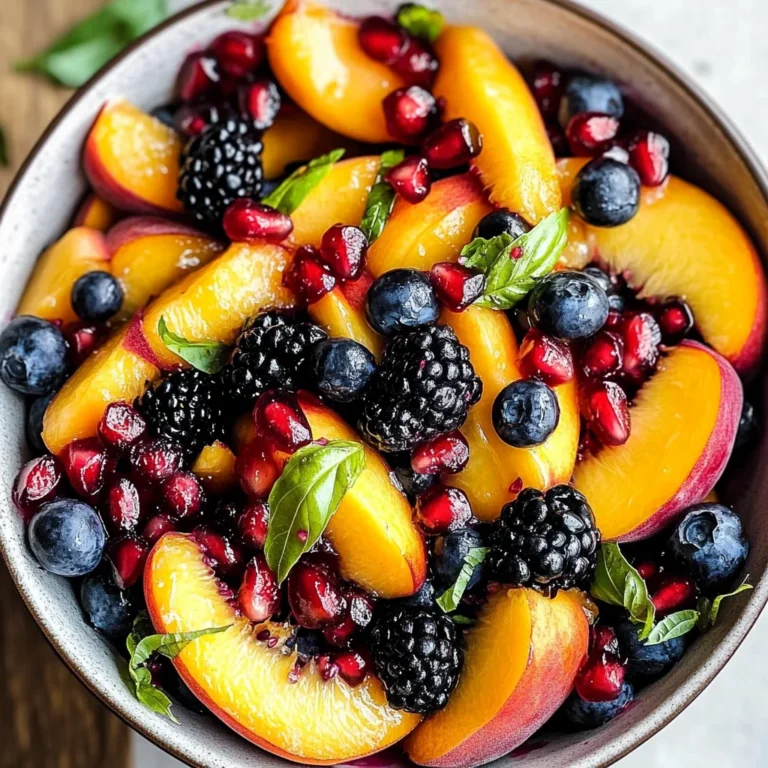 Honey Lime Basil Peach Fruit Salad