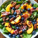 Peach Blueberry Spinach Salad