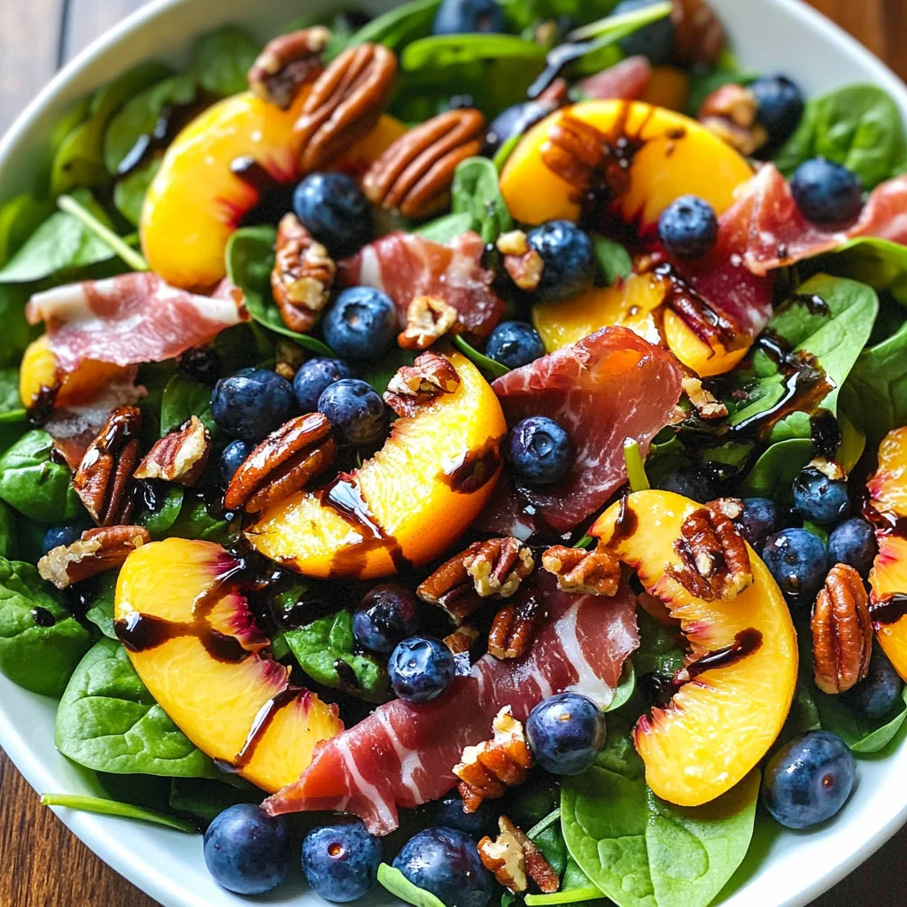 Peach Blueberry Spinach Salad