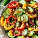 Viral TikTok Cucumber & Bell Pepper Salad