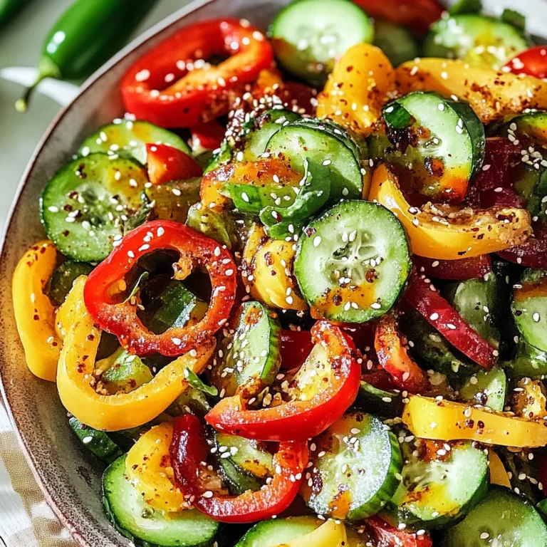 Viral TikTok Cucumber & Bell Pepper Salad
