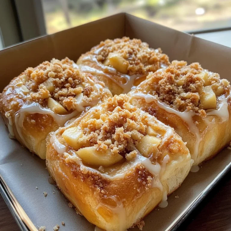 Apple Cheesecake Buns with Crumble Topping & Sweet Glaze