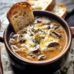 Creamy French Onion and Mushroom Soup.