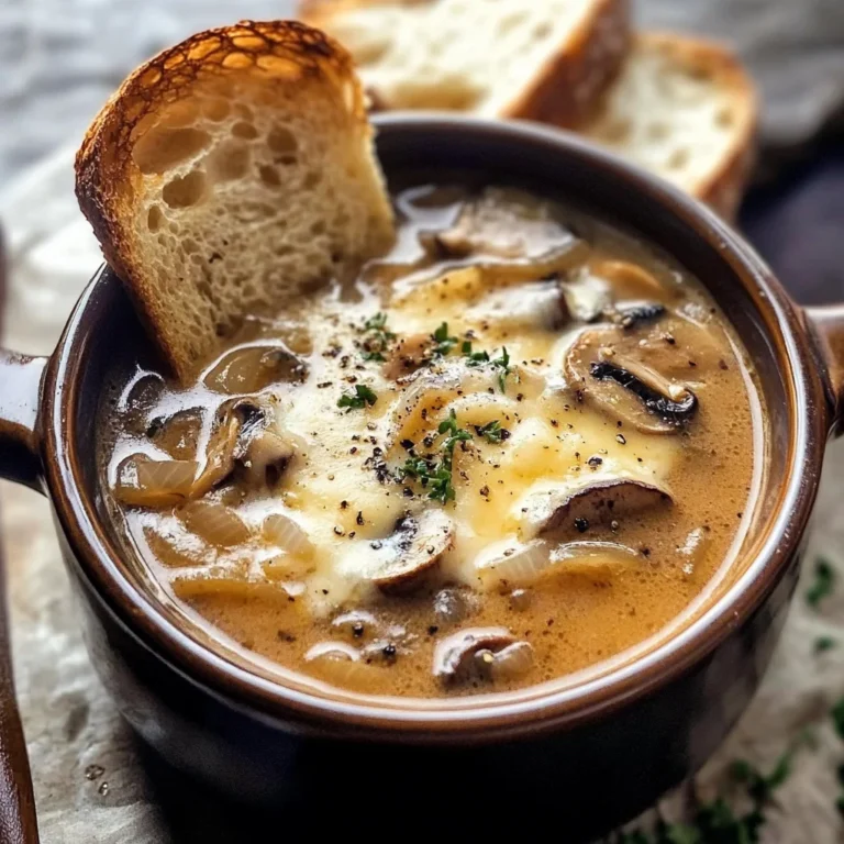 Creamy French Onion and Mushroom Soup.