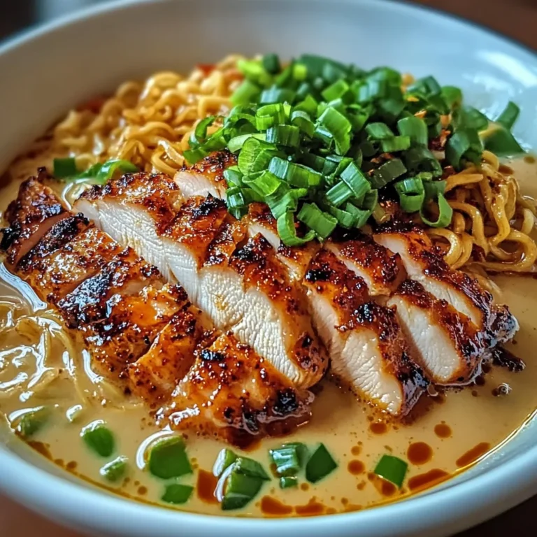 Fiery Chicken Ramen with Creamy Garlic Sauce