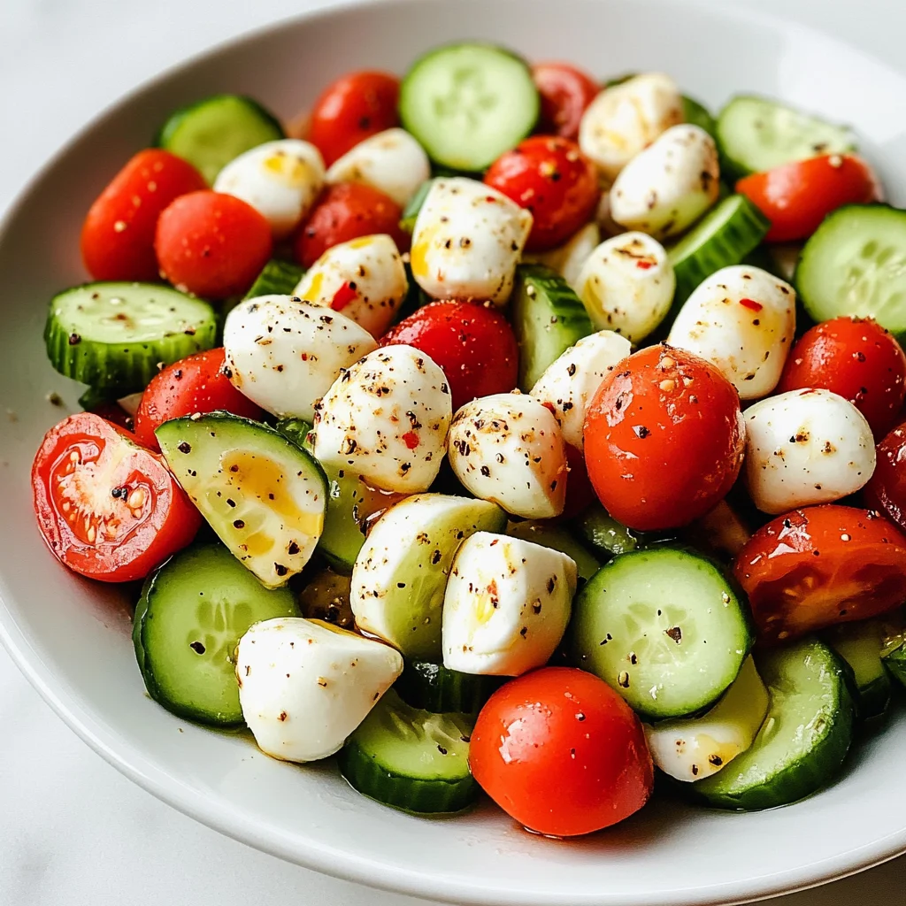 Fresh Cucumber Caprese Salad