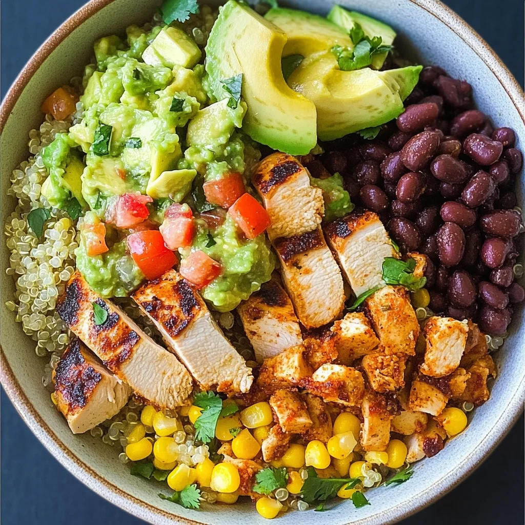 Grilled Chicken Burrito Bowls with Avocado Salsa