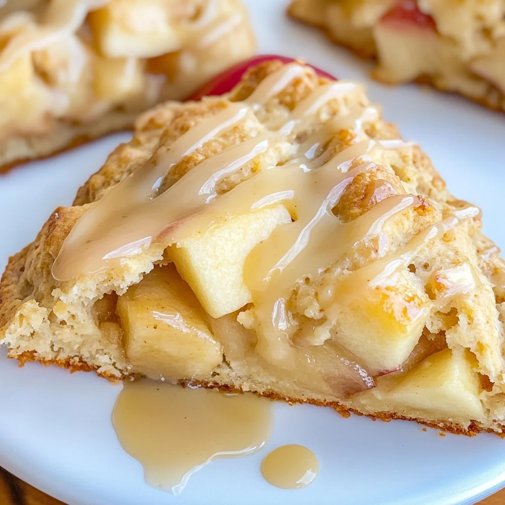 Moist Apple Scones with Maple Glaze