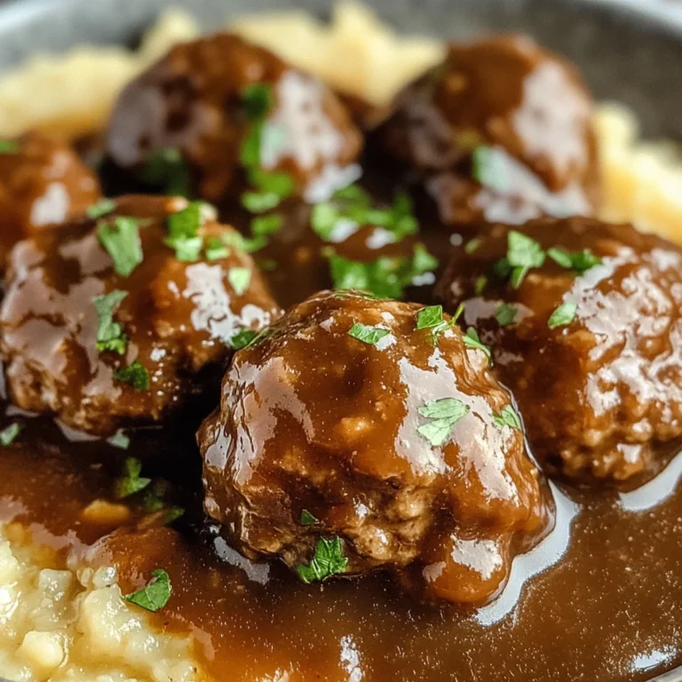 Tasty Slow Cooker Salisbury Steak Meatballs Recipe