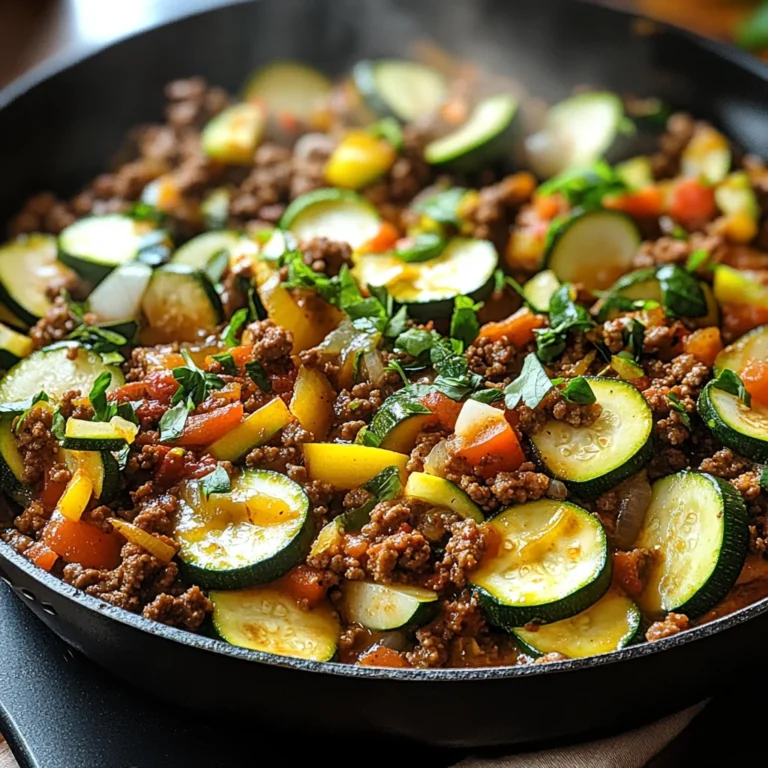 Zucchini and Ground Beef Skillet