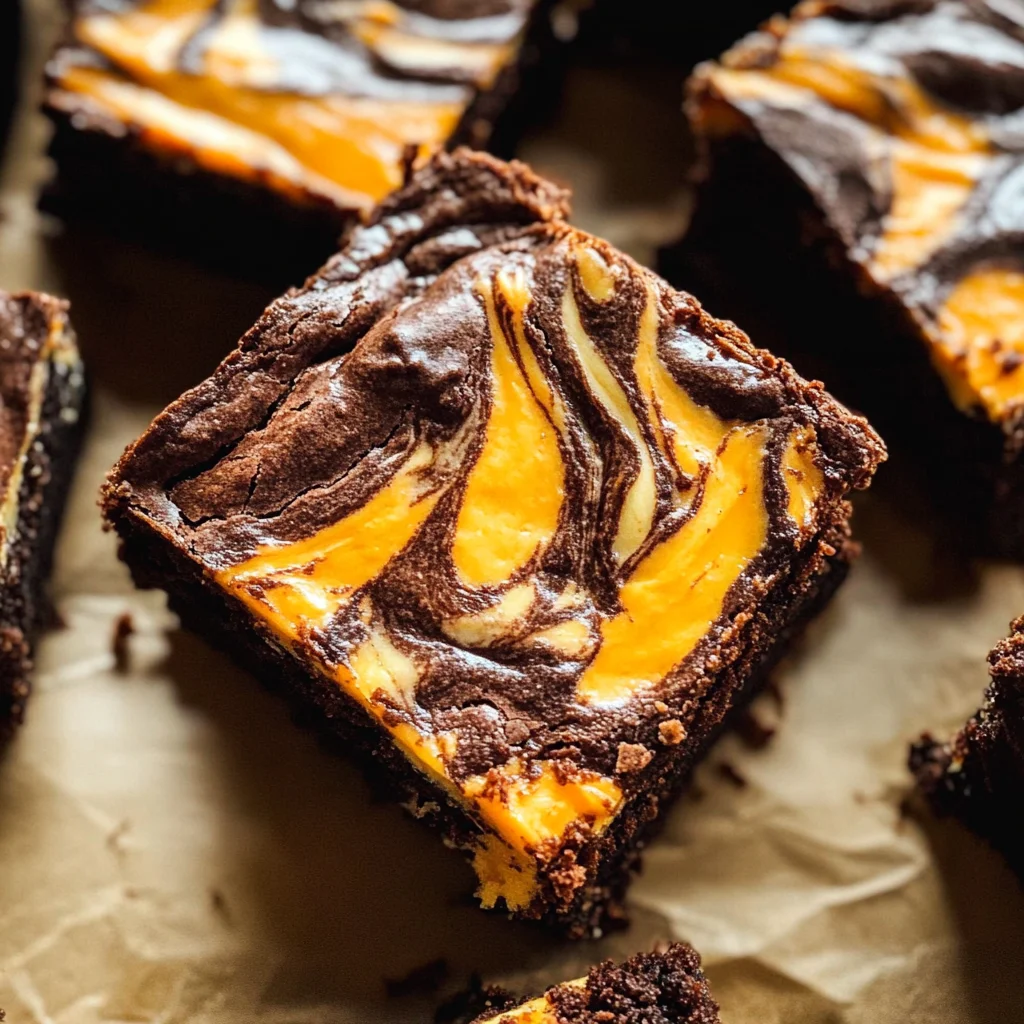Halloween Cream Cheese Swirl Brownies
