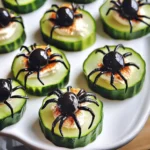 Keto Spider Cucumber Appetizer Bites
