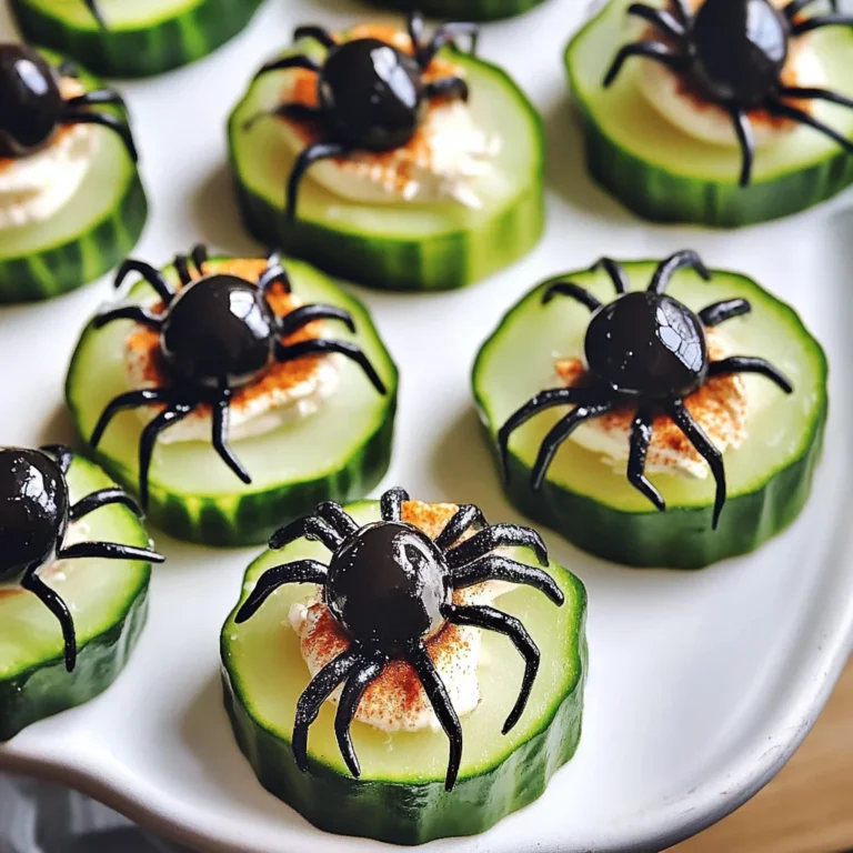 Keto Spider Cucumber Appetizer Bites