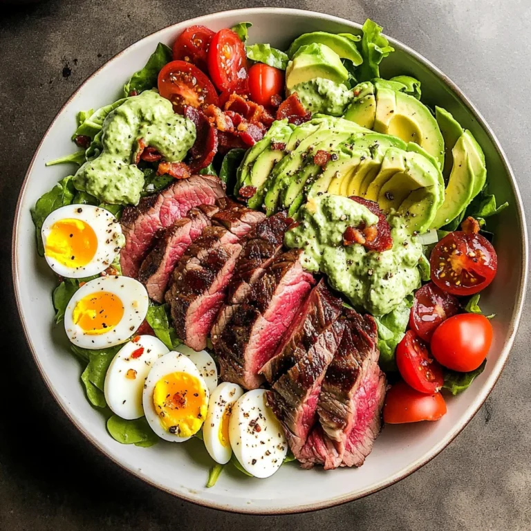Steak Cobb Salad with Creamy Avocado Dressing {Whole30, Keto}