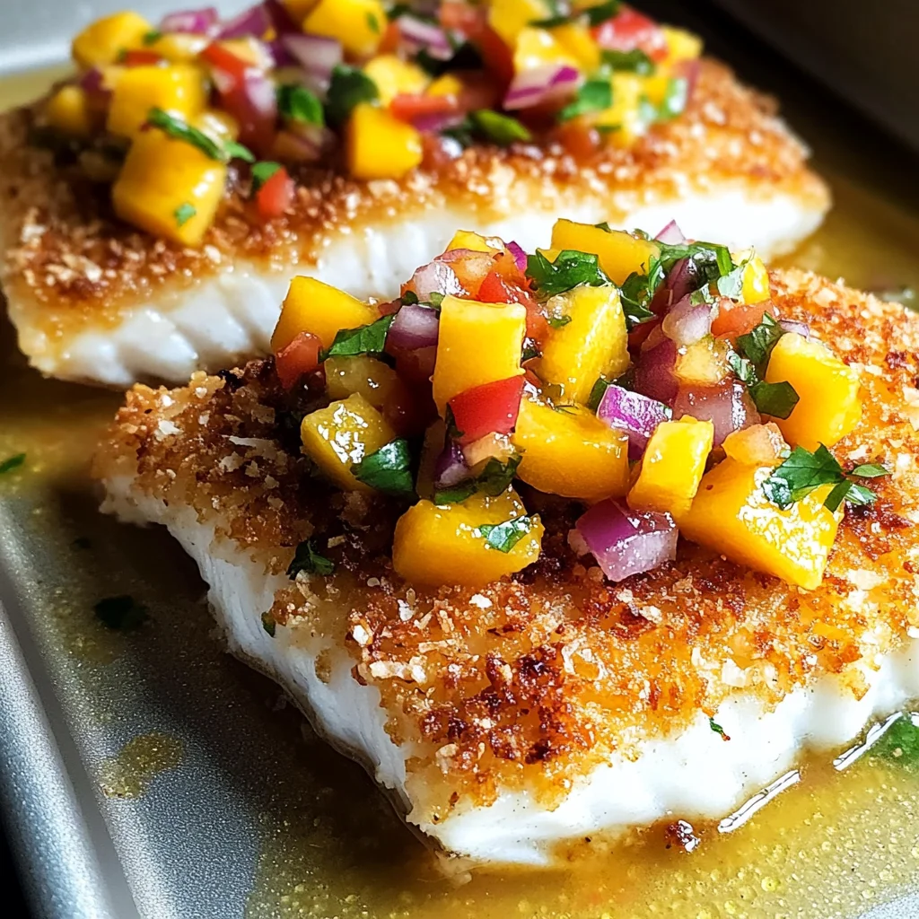 Tropical Coconut Crusted Fish with Mango Salsa