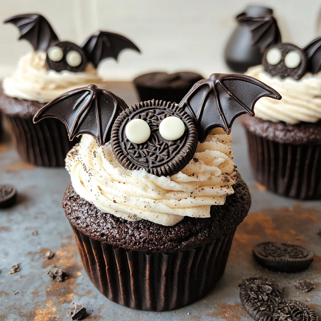 Vegan Oreo Bat Cupcakes