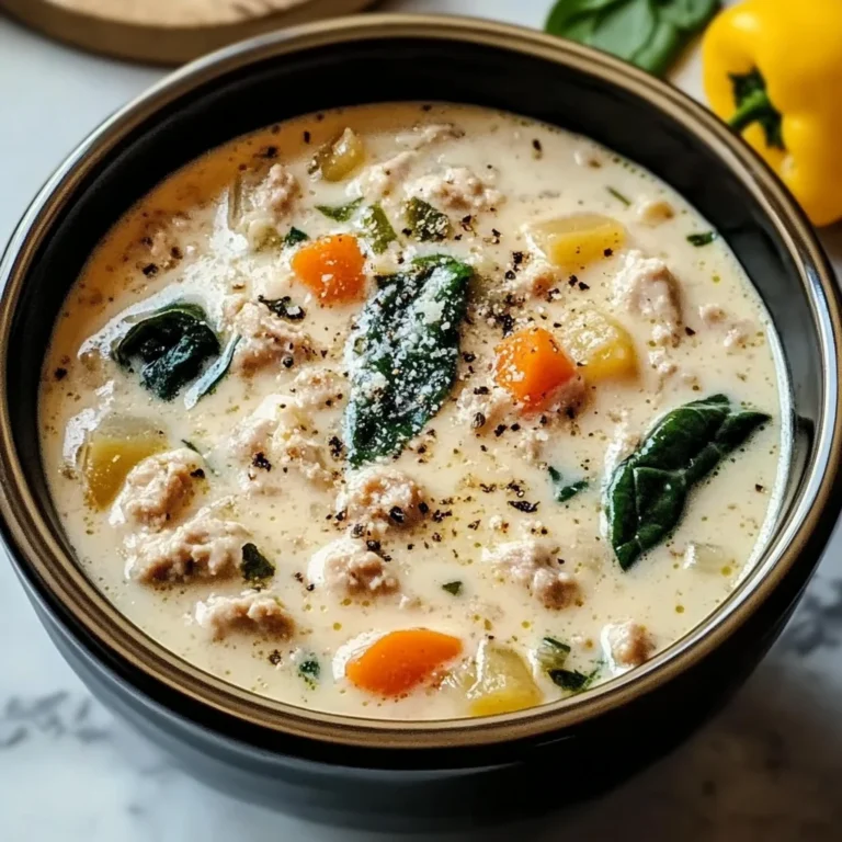 Creamy Italian Ground Chicken Soup