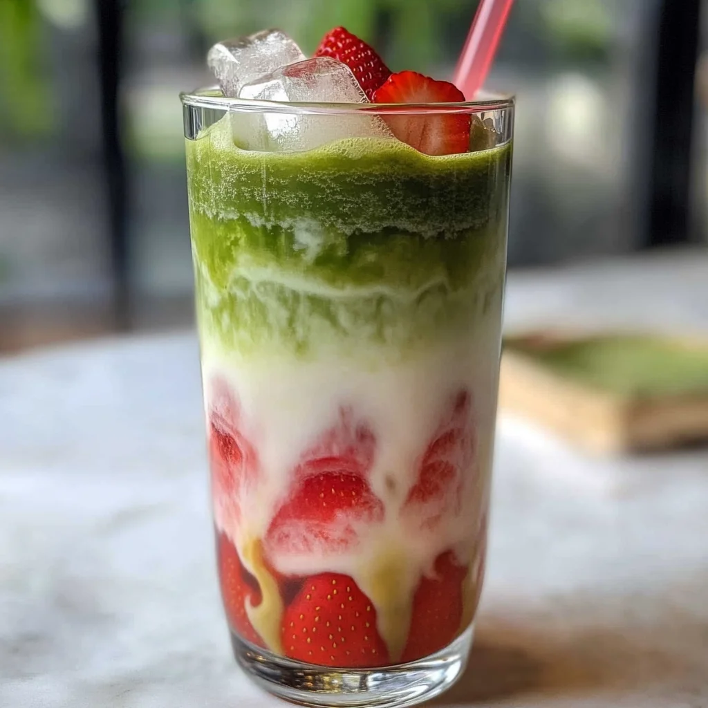 Easy 5-min. Strawberry Matcha Latte