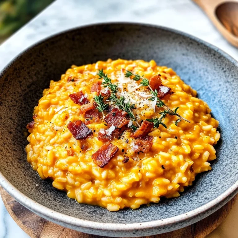 Pumpkin Risotto with Turkey Bacon & Parmesan