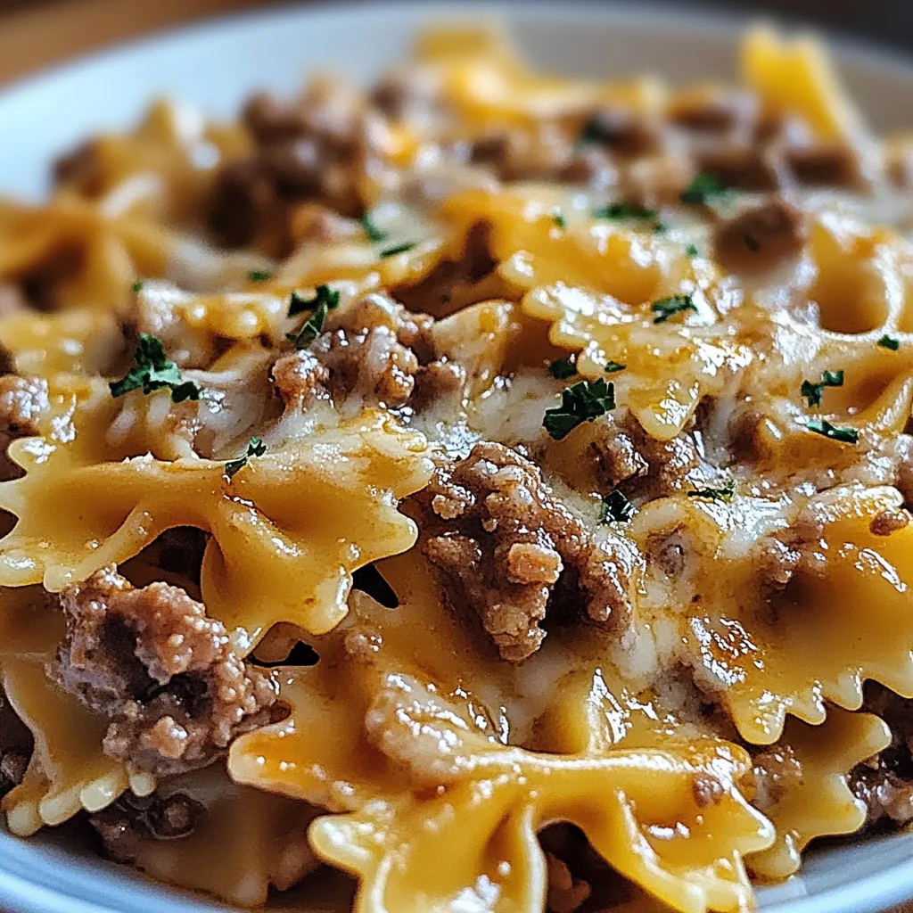 Cheesy Beef Bowtie Pasta with Garlic Butter Delights You!