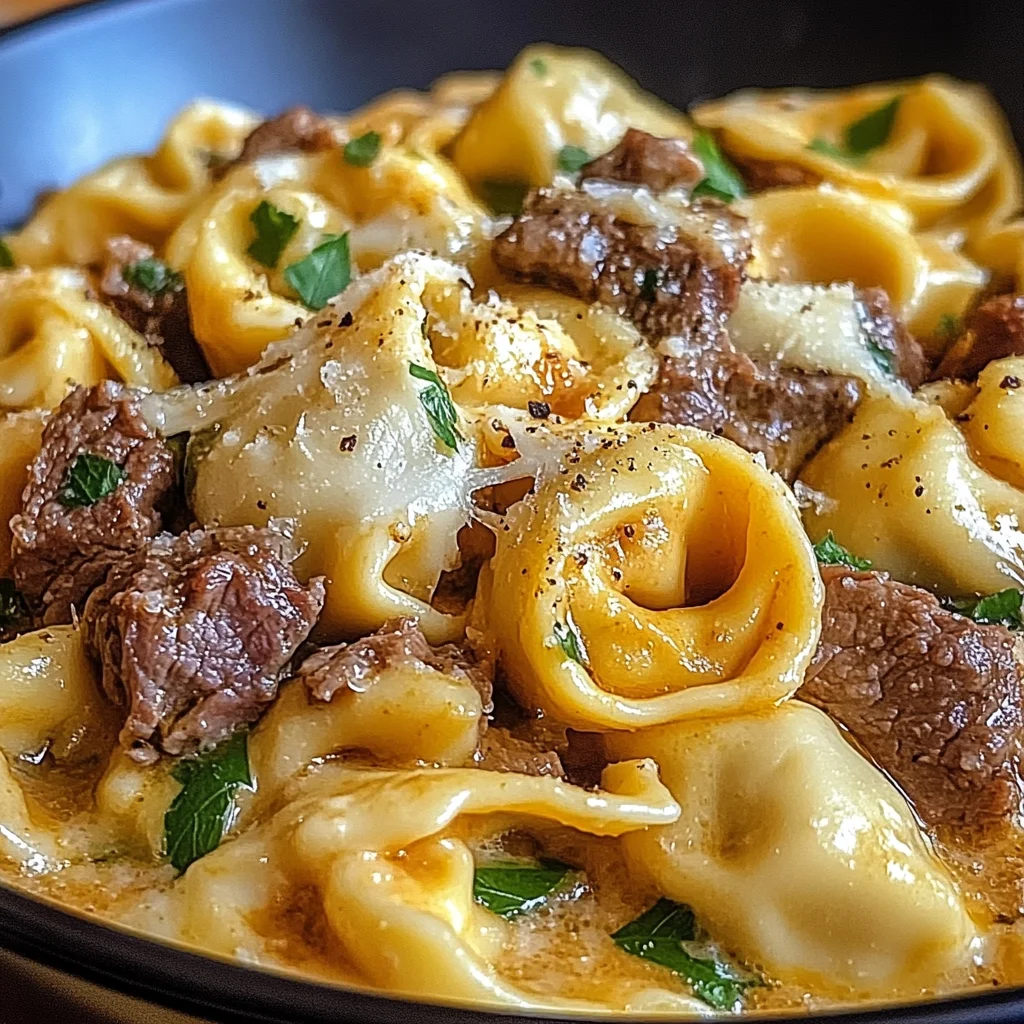 Creamy Beef and Vegetable Tortellini