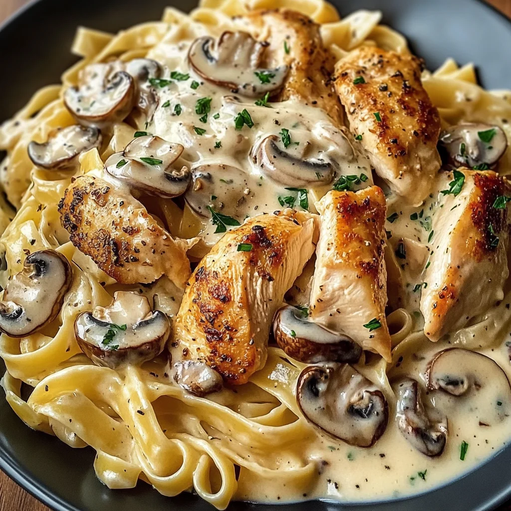 Creamy Chicken & Mushroom Tagliatelle Recipe