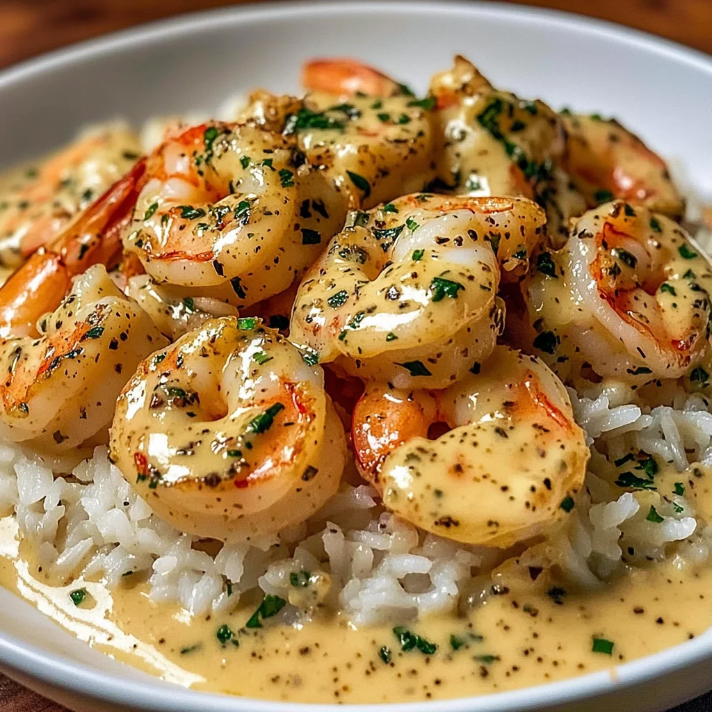 Creamy Garlic Shrimp with Rice
