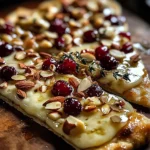 Crispy Flatbread with Brie, Cranberries & Toasted Almonds