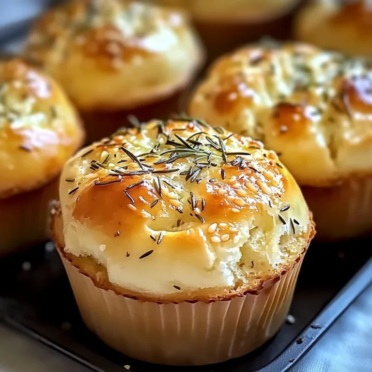 Easy Garlic Rosemary Focaccia Muffins