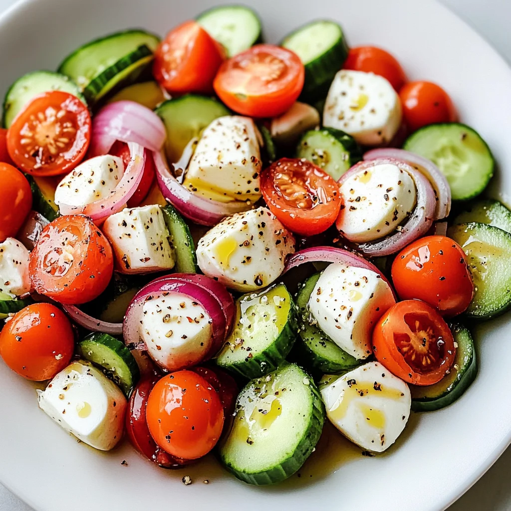 Fresh Cucumber Caprese Salad