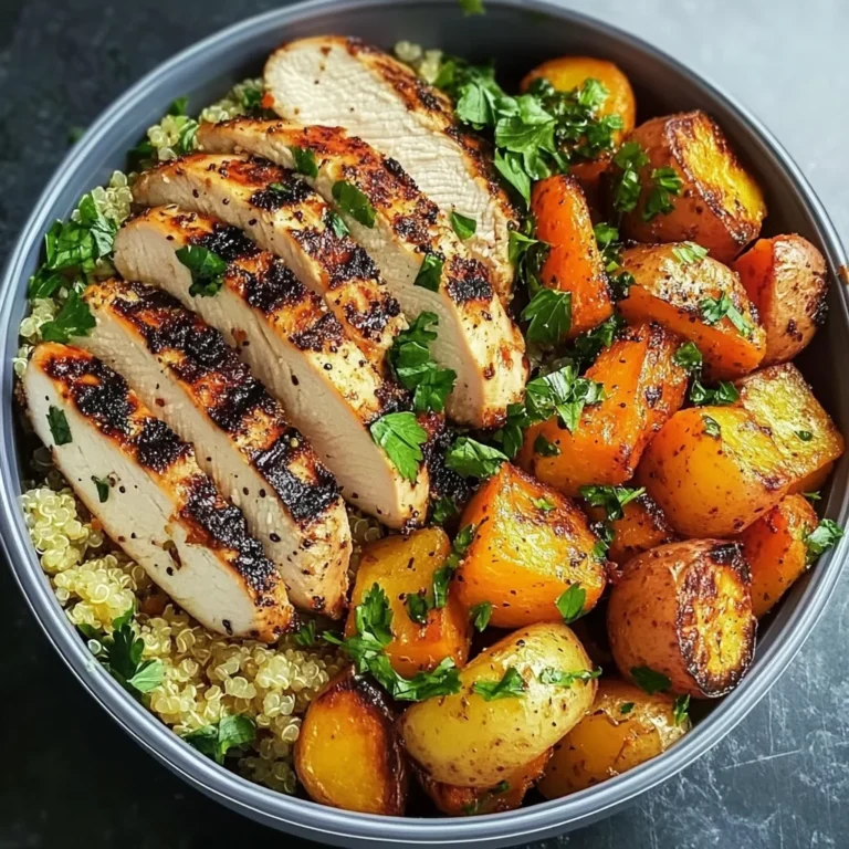 Grilled Chicken Power Bowl with Quinoa & Roasted Veggies