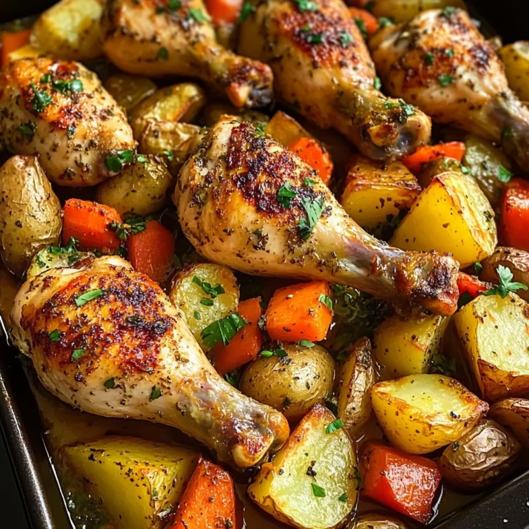 Herb-Roasted Chicken Drumsticks with Baked Mixed Veggies