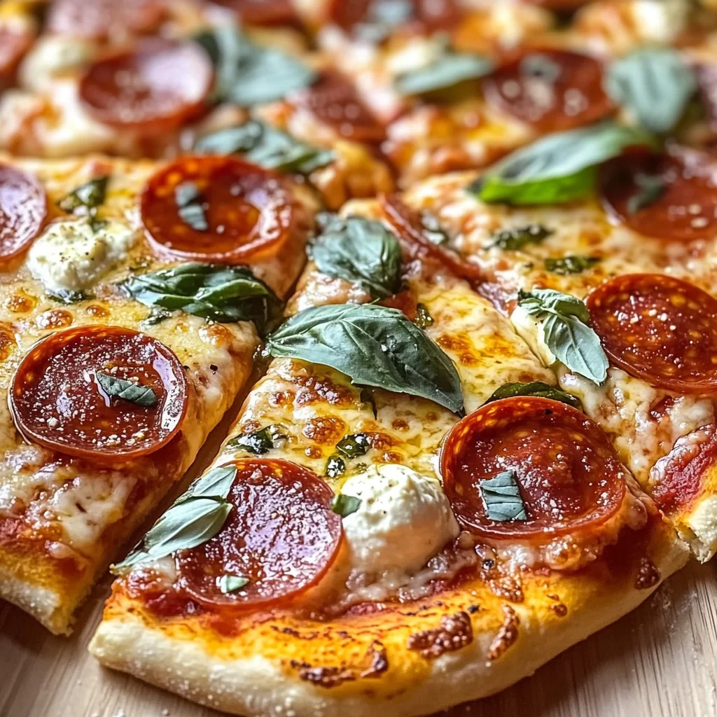 Hot Honey Pepperoni Ricotta Pizza : Sweet and Spicy