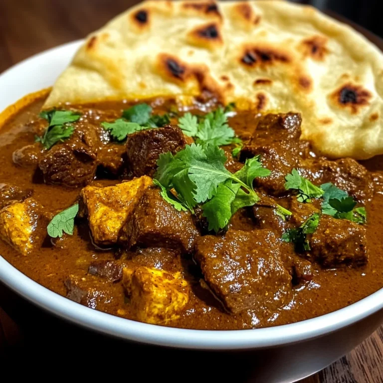 Indian-Style Beef Curry with Homemade Garlic Naan