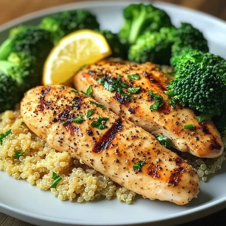 Lemon Pepper Grilled Chicken with Quinoa & Broccoli