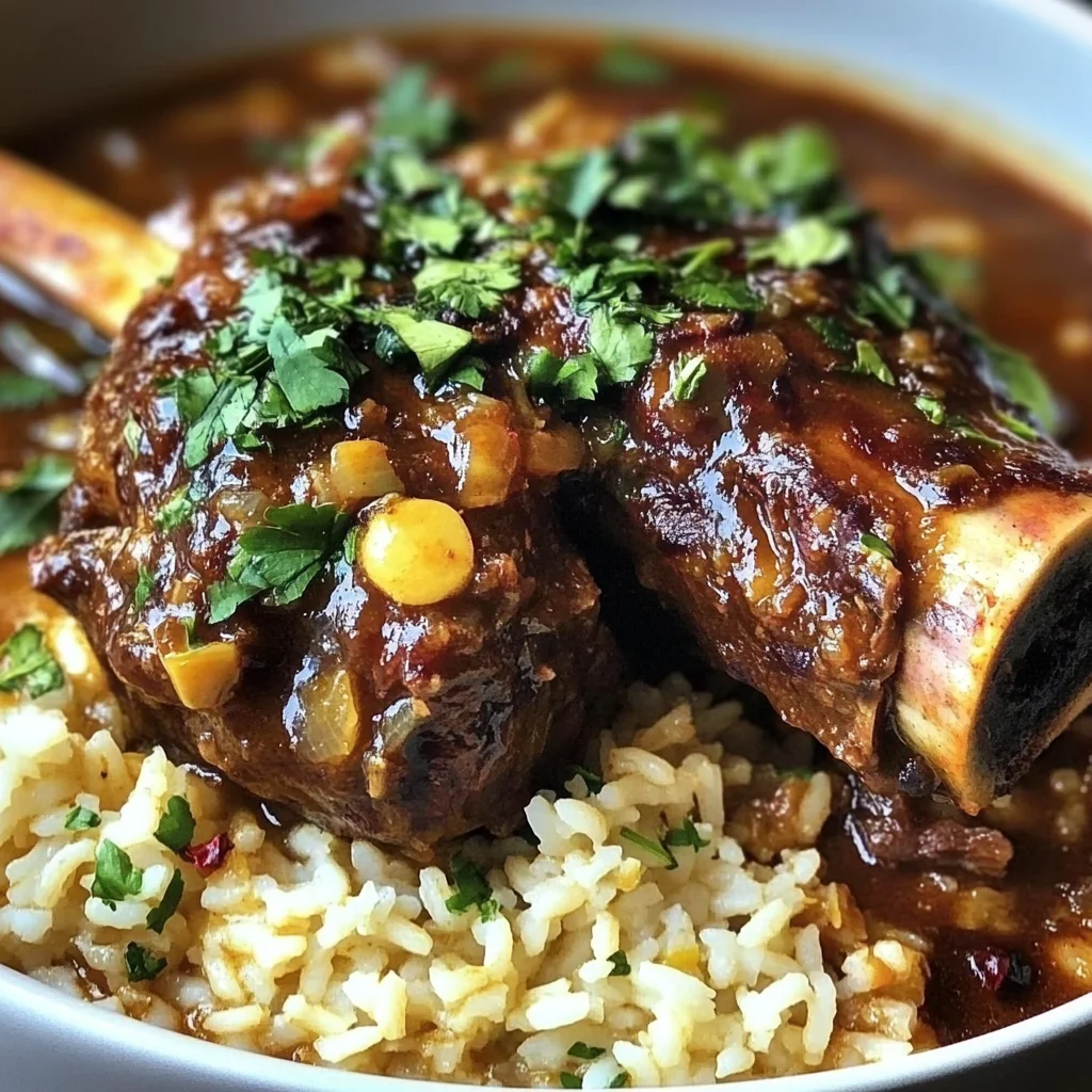 Lemongrass-Ginger Lamb Shank with Coconut Rice
