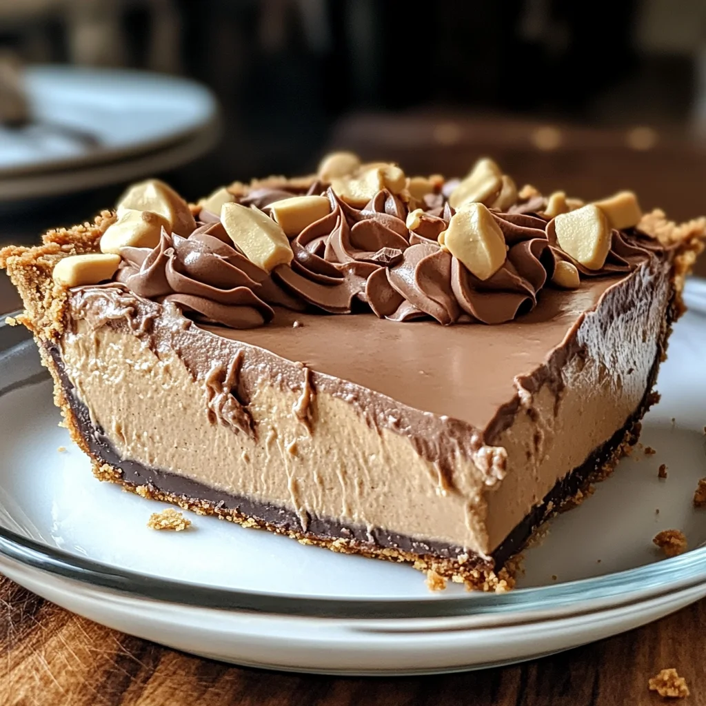 No-Bake Cream Cheese Peanut Butter Pie with Chocolate Whipped Cream
